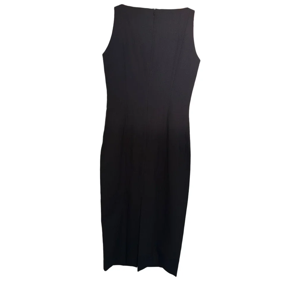 Zara basic Black boat beck Bodycon Midi Dress size small - Picture 3 of 5